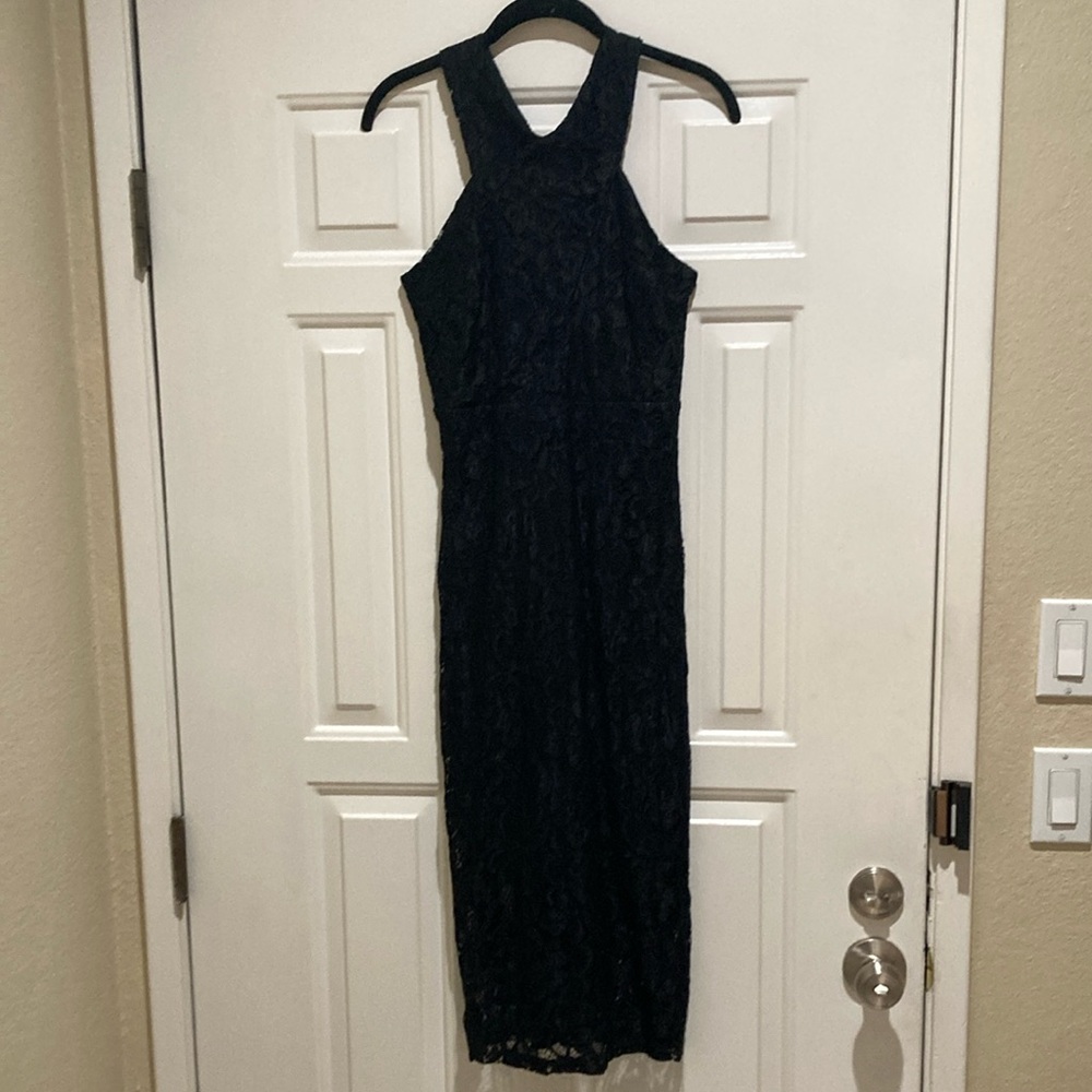 Sam Edelman  Black cross Lace neck Dress